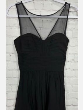 New BCBG Maxazria Pheobe Woman's Black Silk Cocktail Party Formal Mini Dress, sz